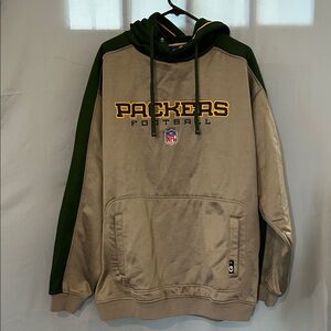 Reebok Green and Silver Packers Hoodie